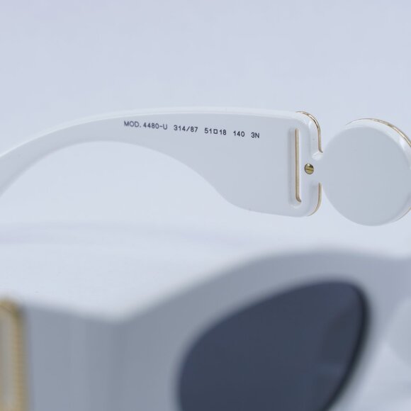 🕶️ New Versace VE4480U 314/87 Sunglasses - White Frame, Dark Grey Lenses - Picture 6 of 10